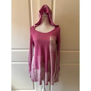 T Party Mesh Hooded Flowy Top